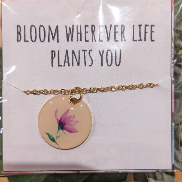 Introducing our exquisite "Bloom Wherever Life Plants You" necklace - Picture 1 of 1